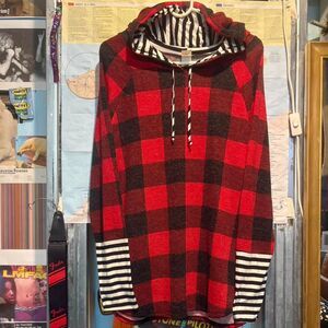 Sew In Love Women's Plaid and Striped Hoodie